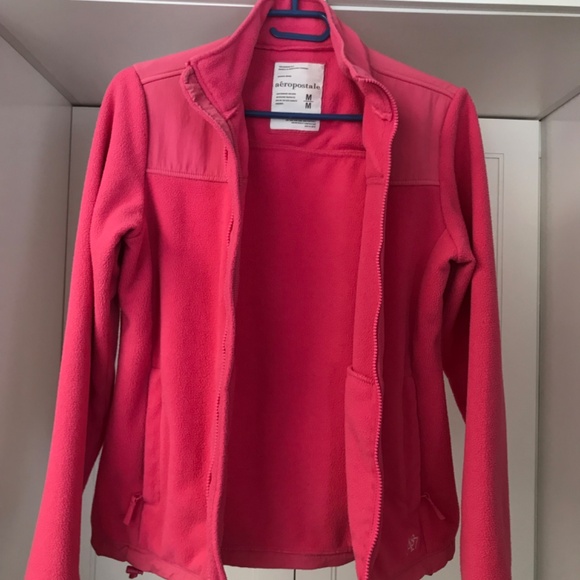 Aeropostale Pink Zippered Fleece Jacket Size M - Picture 2 of 11